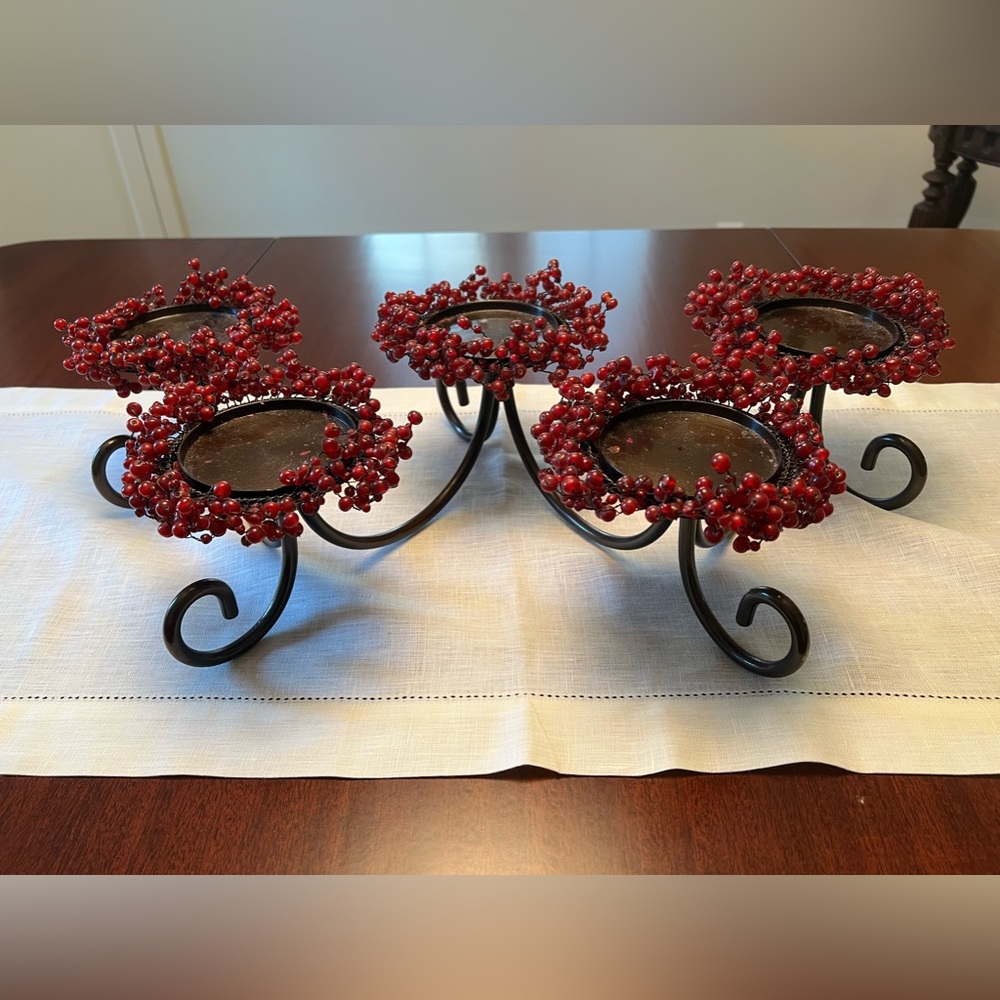 RARE VINTAGE POTTERY BARN PEPPER BERRY CANDELABRA